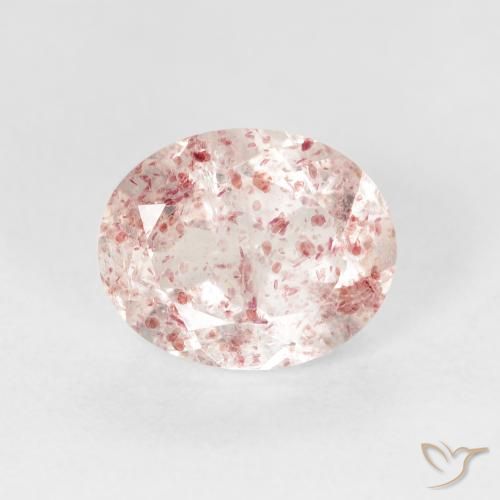 2.70ct Naturale Rosa terroso Quarzo Fragola, Ovale, Trasparente