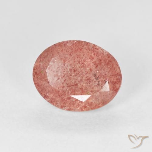 Quarzo fragola Rosa medio naturale da 2.68 ct, Ovale, Trasparente