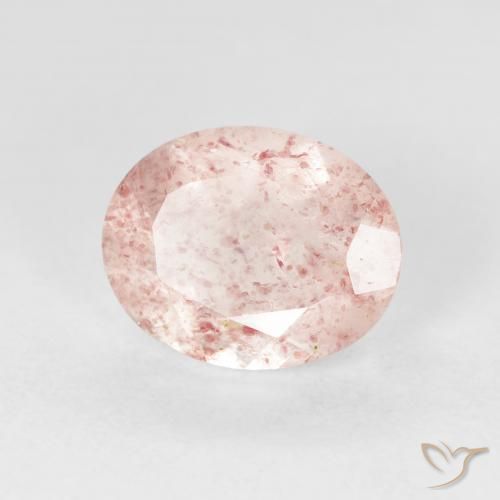Quarzo fragola Rosa medio naturale da 2.56 ct, Ovale, Trasparente