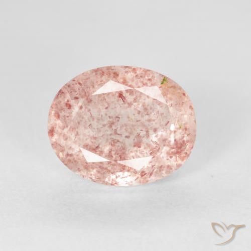 2.76ct Naturale rosa fenicottero Quarzo Fragola, Ovale, Trasparente