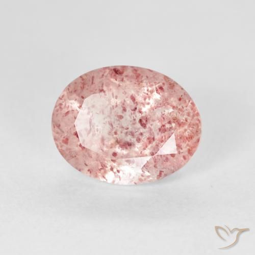 Quarzo fragola Rosa chiaro naturale da 2.52 ct, Ovale, Trasparente