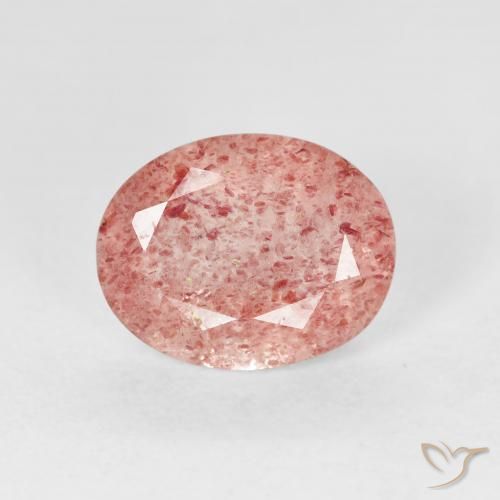 2.45ct Naturale Rosa rosa Quarzo fragola, Ovale, Trasparente
