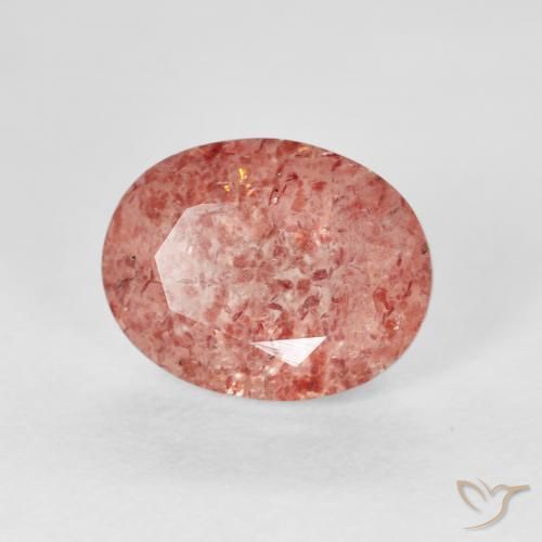 Quarzo fragola Rosa rosa naturale da 2.98 ct, Ovale, Trasparente
