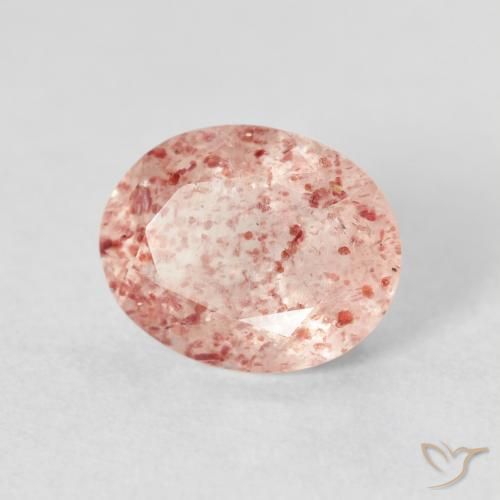 Quarzo fragola Rosa chiaro naturale da 2.83 ct, Ovale, Trasparente