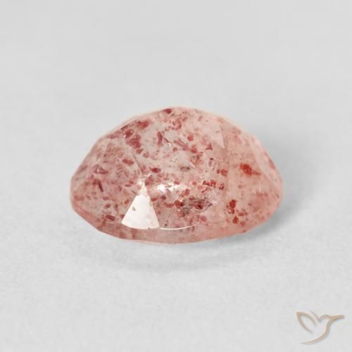 Quarzo fragola Rosa chiaro naturale da 2.83 ct, Ovale, Trasparente