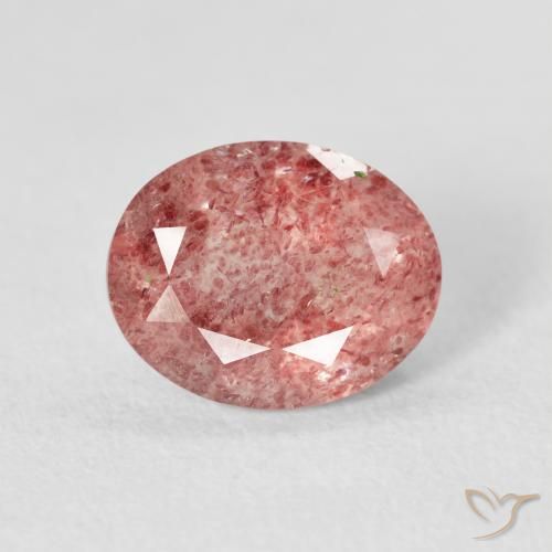 2.43ct Naturale rosa lampone Quarzo Fragola, Ovale, Trasparente