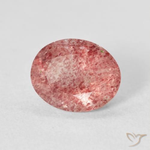 Quarzo fragola rosa lampone naturale da 2.43 ct, Ovale, Trasparente