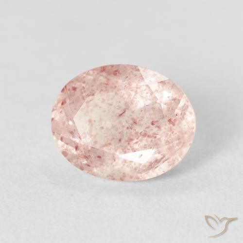 Quarzo fragola Rosa Molto Chiaro naturale da 2.59 ct, Ovale, Trasparente