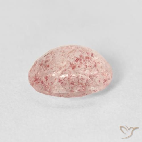 Quarzo fragola Rosa Molto Chiaro naturale da 2.59 ct, Ovale, Trasparente