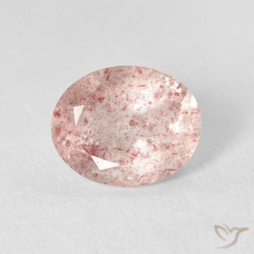 2.60ct Naturale Rosa chiaro Quarzo fragola, Ovale, Trasparente