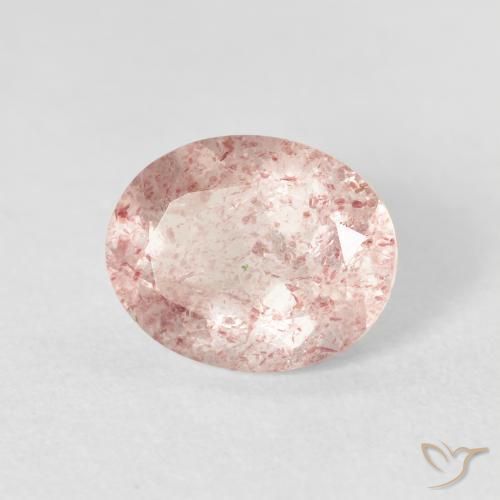 Quarzo fragola Rosa chiaro naturale da 2.60 ct, Ovale, Trasparente