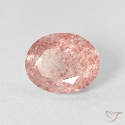 Quarzo fragola Rosa chiaro naturale da 2.55 ct, Ovale, Trasparente