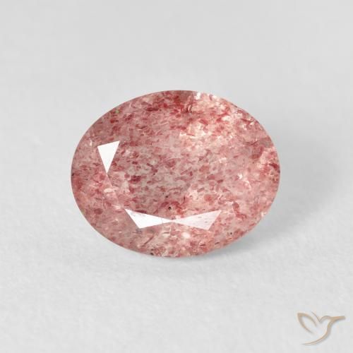 2.76ct Naturale Medium Light-Pink Quarzo Fragola, Ovale, Trasparente