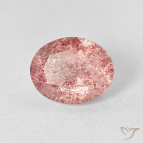 Quarzo fragola Medium Light-Pink naturale da 2.76 ct, Ovale, Trasparente