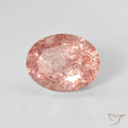 Quarzo fragola Rosa chiaro naturale da 2.58 ct, Ovale, Trasparente