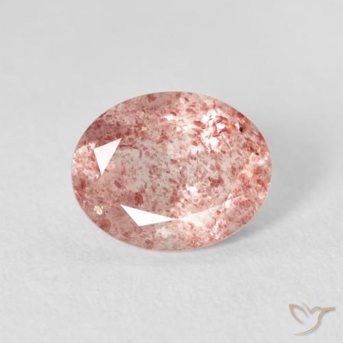 2.51ct Naturale Medium Light-Pink Quarzo Fragola, Ovale, Trasparente