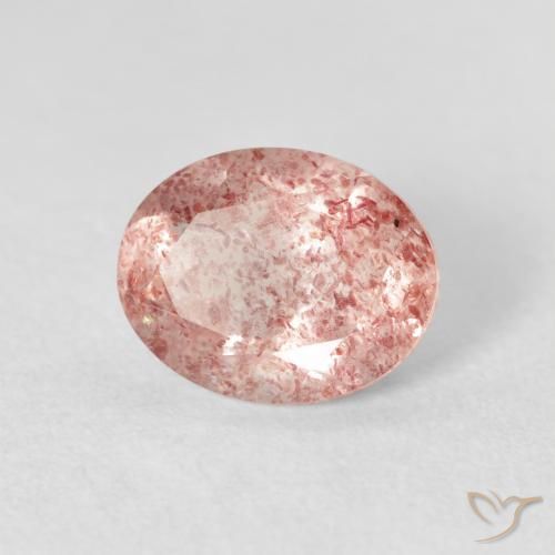 Quarzo fragola Medium Light-Pink naturale da 2.51 ct, Ovale, Trasparente