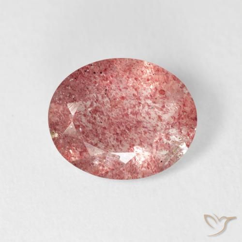 2.64ct Naturale Rosa rossastra Quarzo Fragola, Ovale, Trasparente