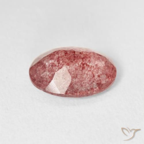Quarzo fragola Rosa rossastra naturale da 2.64 ct, Ovale, Trasparente