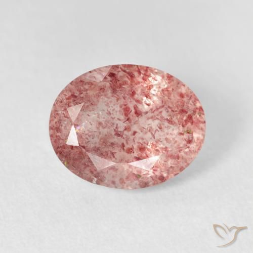 2.46ct Naturale Rosa brillante Quarzo Fragola, Ovale, Trasparente