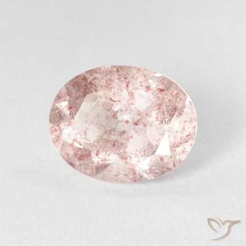 Quarzo fragola Rosa chiaro naturale da 2.52 ct, Ovale, Trasparente