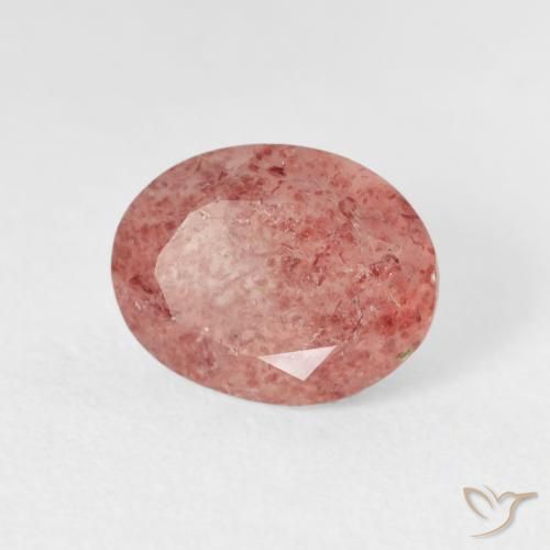Quarzo fragola Rosa medio naturale da 2.77 ct, Ovale, Trasparente