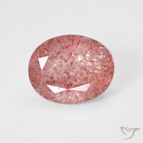 2.68ct Naturale rosa lampone Quarzo Fragola, Ovale, Trasparente