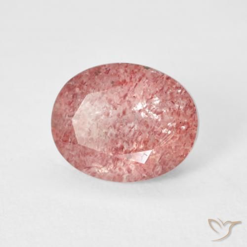 Quarzo fragola rosa lampone naturale da 2.68 ct, Ovale, Trasparente