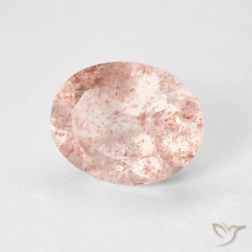 Quarzo fragola Rosa arancio naturale da 2.92 ct, Ovale, Trasparente