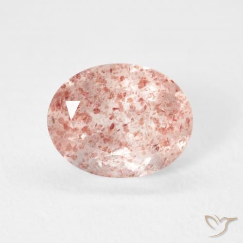 2.70ct Naturale Rosa terroso Quarzo Fragola, Ovale, Trasparente