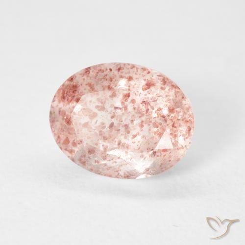 Quarzo fragola Rosa terroso naturale da 2.70 ct, Ovale, Trasparente