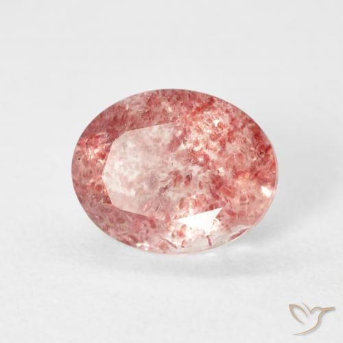 Quarzo fragola Rosa brillante naturale da 2.53 ct, Ovale, Trasparente