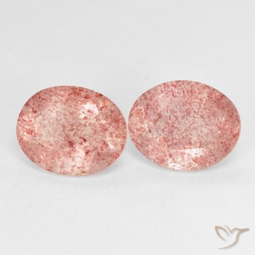 Gemme di Quarzo fragola rosa lampone naturale da 4.81 ct, Ovale, Trasparente