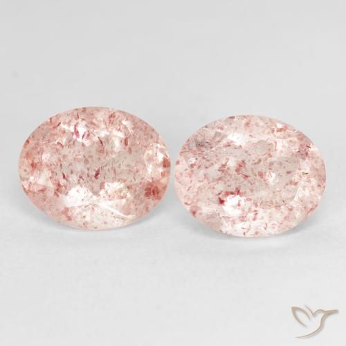 5.13ctw Naturale Rosa medio Quarzo Fragola, Ovale, Trasparente