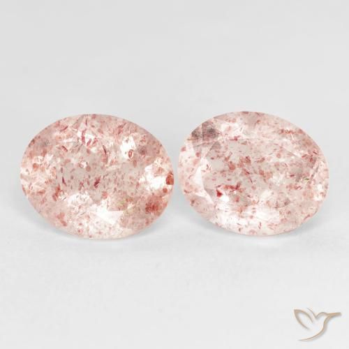 Gemme di Quarzo fragola Rosa medio naturale da 5.13 ct, Ovale, Trasparente