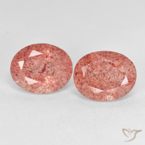 5.31ctw Naturale Rosa medio Quarzo Fragola, Ovale, Trasparente