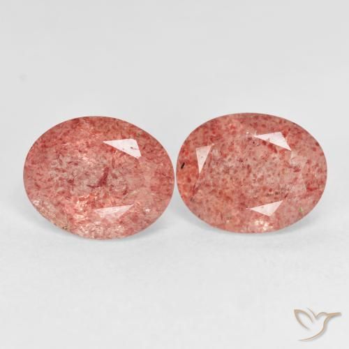 Gemme di Quarzo fragola Rosa medio naturale da 5.31 ct, Ovale, Trasparente