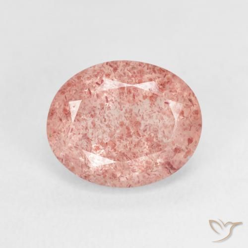 3.62ct Naturale Rosa rosa Quarzo Fragola, Ovale, Trasparente