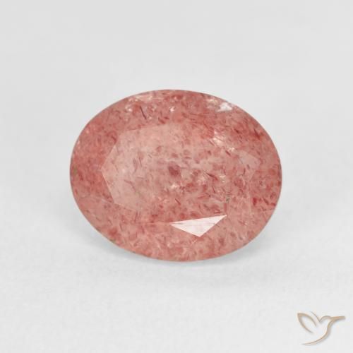 Quarzo fragola Rosa medio naturale da 2.80 ct, Ovale, Trasparente