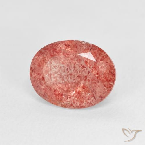 Quarzo fragola Rosa medio naturale da 2.76 ct, Ovale, Trasparente