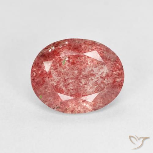 3.09ct Naturale Rosa medio Quarzo fragola, Ovale, Trasparente