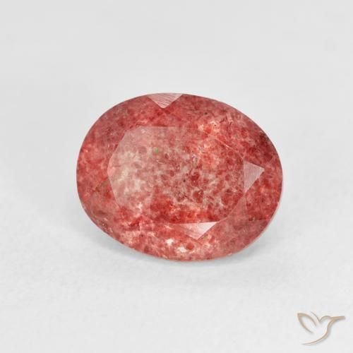 Quarzo fragola rosa lampone naturale da 2.78 ct, Ovale, Trasparente