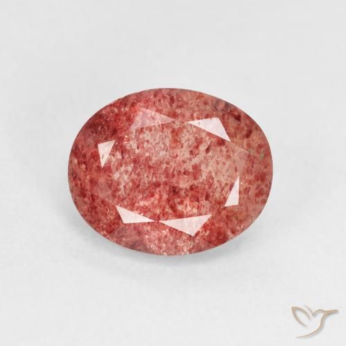 2.44ct Naturale Rosa rossastra Quarzo Fragola, Ovale, Trasparente