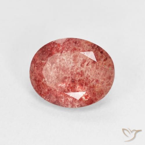 Quarzo fragola Rosa rossastra naturale da 2.44 ct, Ovale, Trasparente