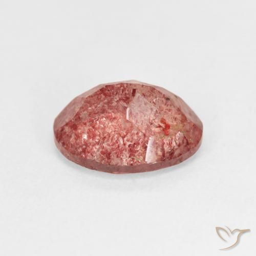 Quarzo fragola Rosa rossastra naturale da 2.44 ct, Ovale, Trasparente