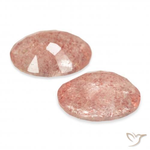 Gemme di Quarzo fragola Rosa arancione naturale da 5.71 ct, Ovale, Trasparente