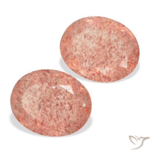Gemme di Quarzo fragola Pompelmo Rosa naturale da 5.56 ct, Ovale, Trasparente
