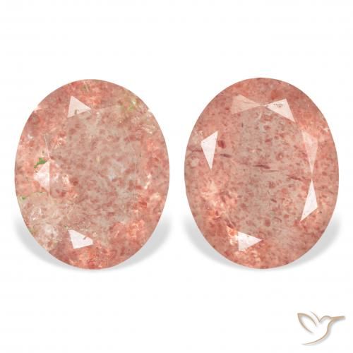 5.85ctw Naturale Pompelmo Rosa Quarzo Fragola, Ovale, Trasparente
