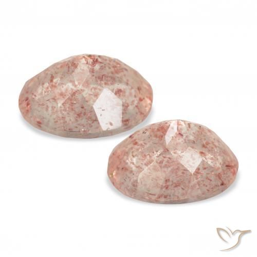 Gemme di Quarzo fragola Rosa chiaro naturale da 6.36 ct, Ovale, Trasparente
