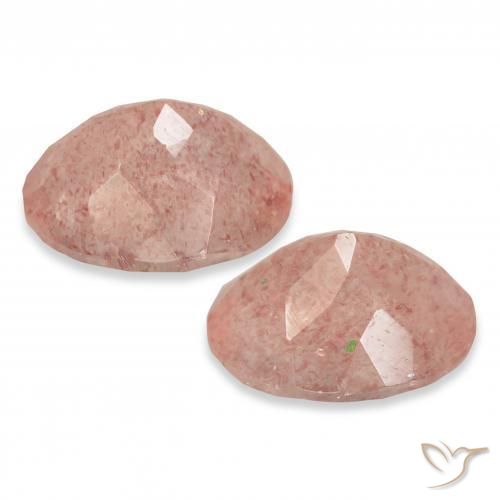 Gemme di Quarzo fragola Rosa arancione naturale da 6.80 ct, Ovale, Trasparente